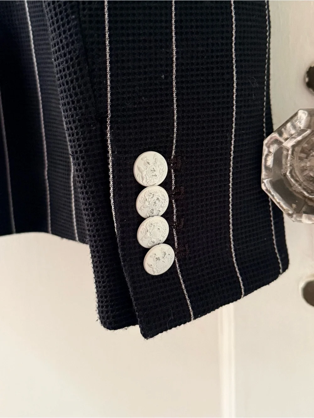 Veronica Beard Daytona Pinstripe Double Breasted Blazer